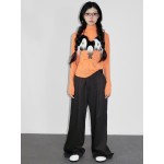 Blue suede faux fur  susp