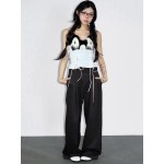 Blue suede faux fur  susp