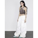 Brown mesh  suspender