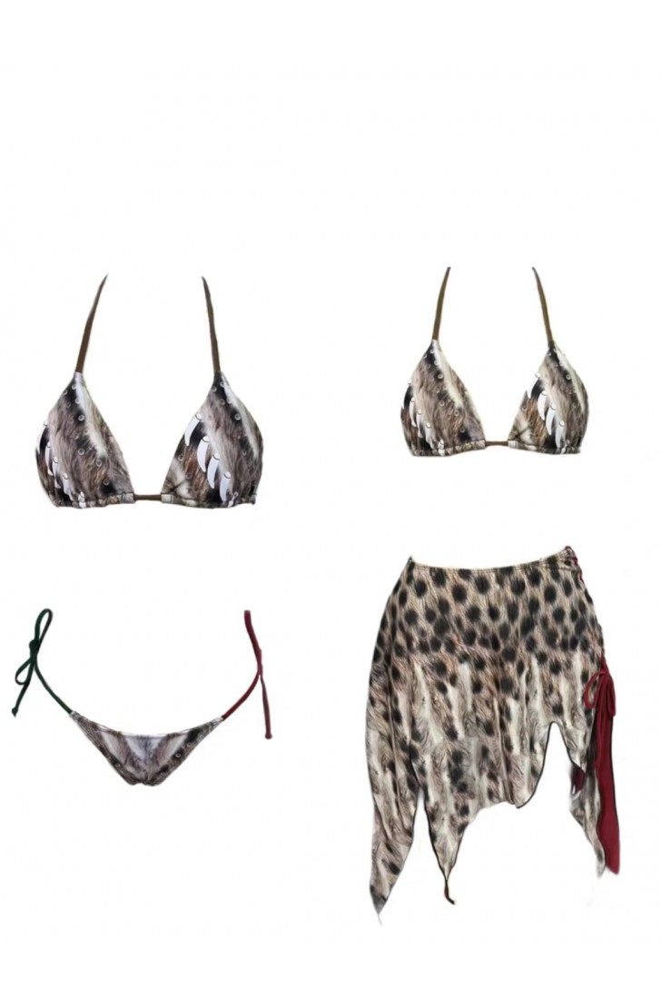 366VOL22 Red Leopard bikini sets with skirt 366VOL22 Red Leopard bikini sets with skirt