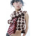 Plaid sweater short sleeve